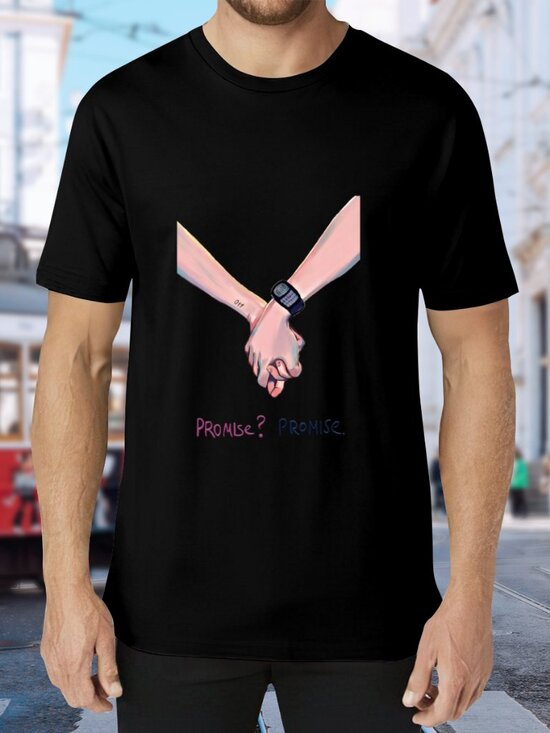 Other - Men's Black Graphic Short Sleeve Tee - Promise Handhold Design